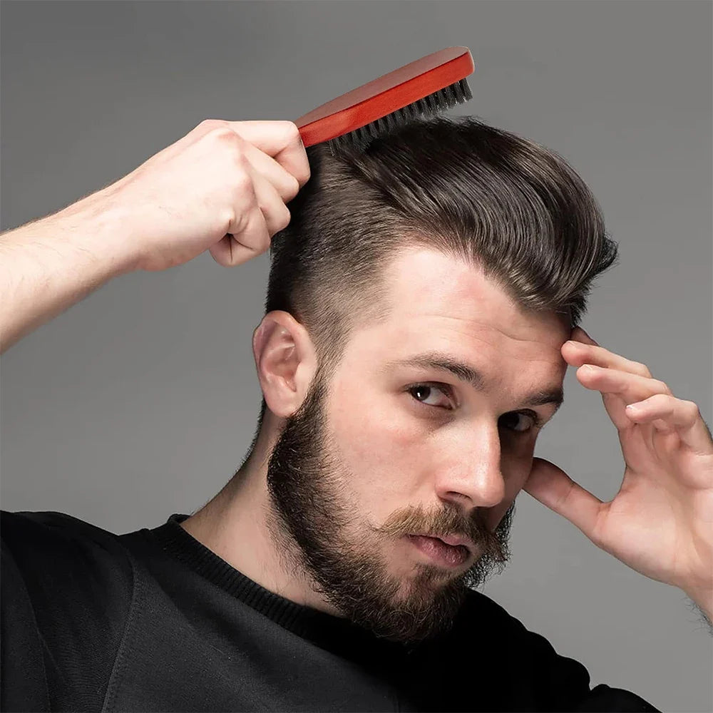 Men's Wood Beard Brush & Mustache Comb Kit with Gift Bag