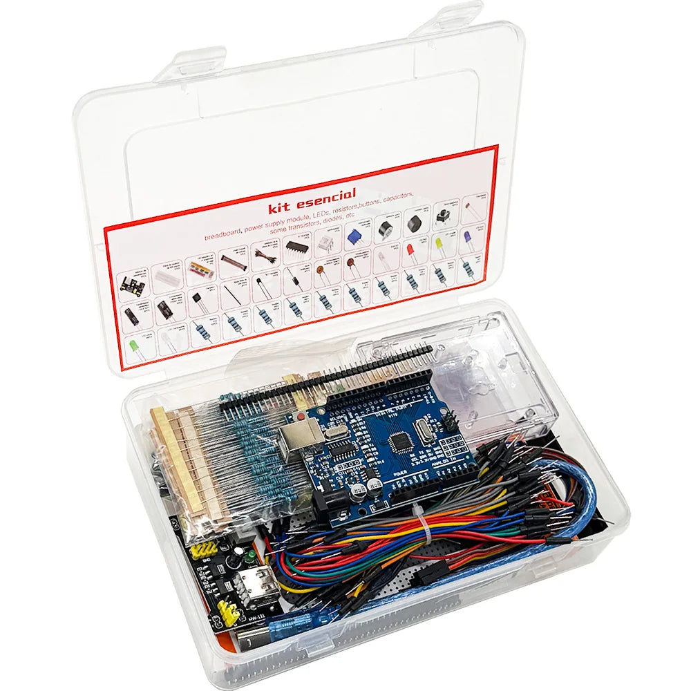 Arduino UNO R3 DIY Learning Kit – Breadboard, LED & Cables