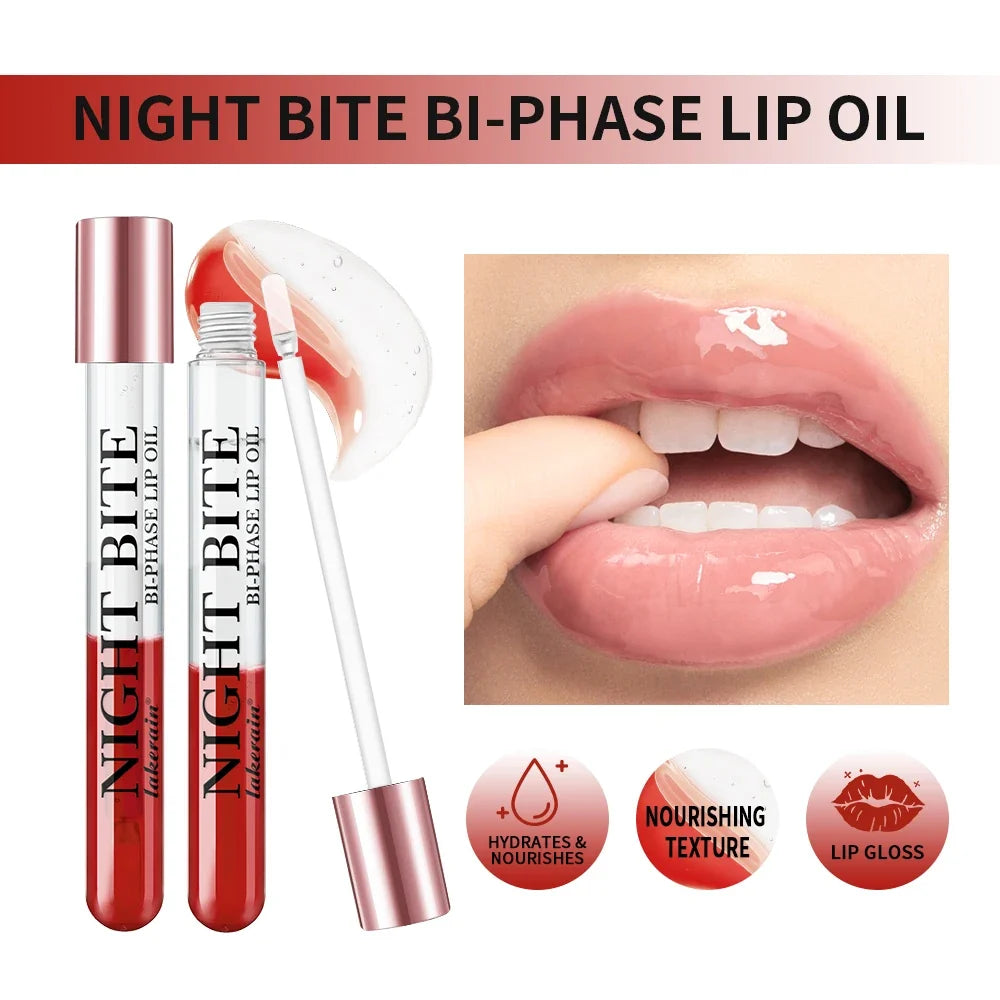 Night Bite Bi-Phase Glossy Lip Oil – Nourishing & Moisturizing