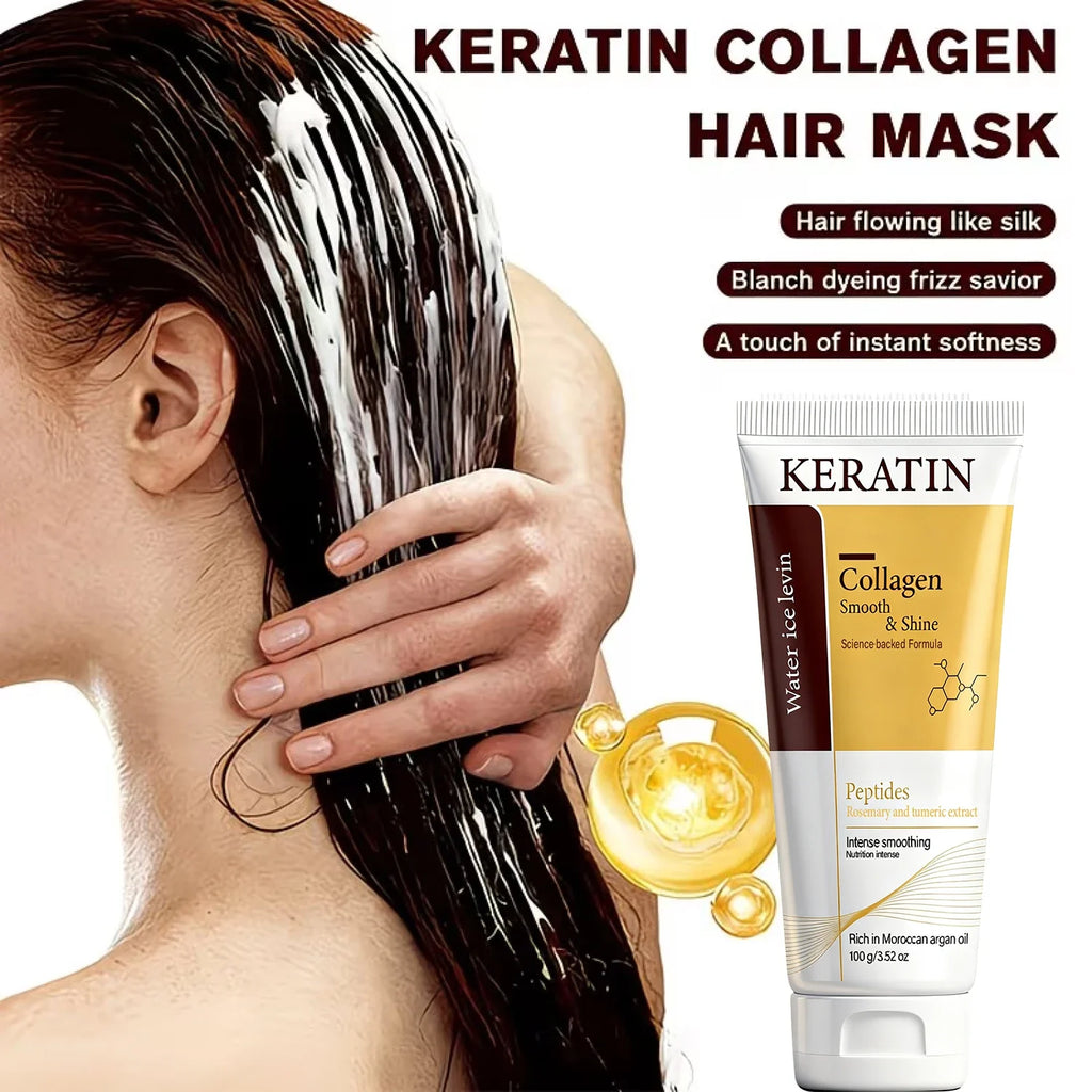 Collagen Hair Mask with Keratin & Peptides | Smoothing Treatment