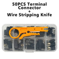 50pcs LED 2-Pin Solderless Cable Buckle Connector with Box
