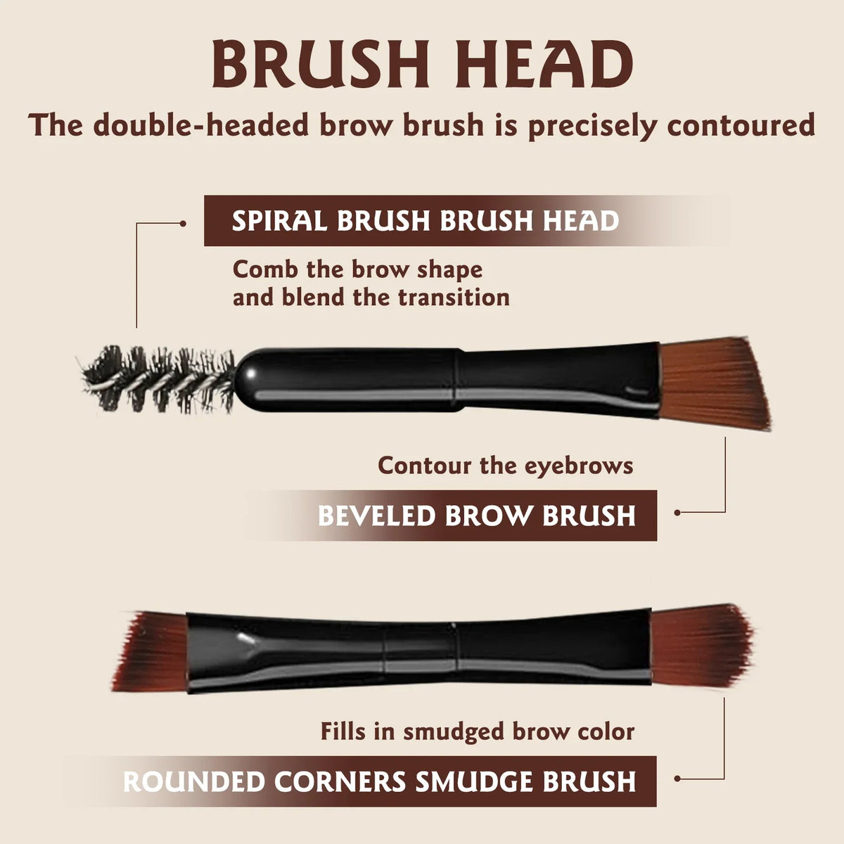 O'Cheal 3-Color Waterproof Eyebrow Powder Palette with Brush