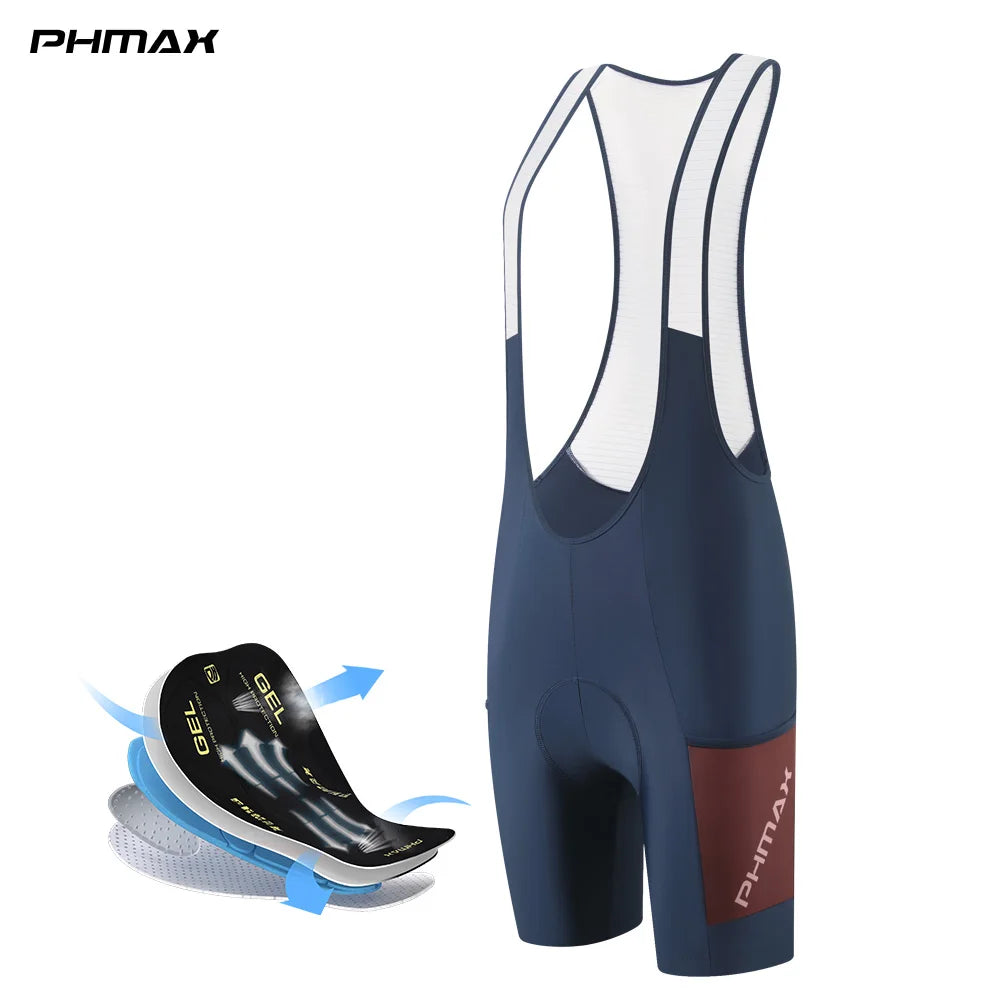 PHMAX Women's Cycling Bib Shorts – 5D Gel Pad MTB Road Bike