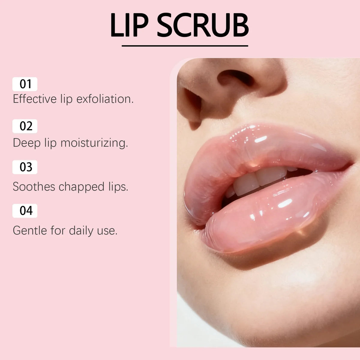 EELHOE Strawberry Lip Scrub – Exfoliating Moisturizing Lip Balm