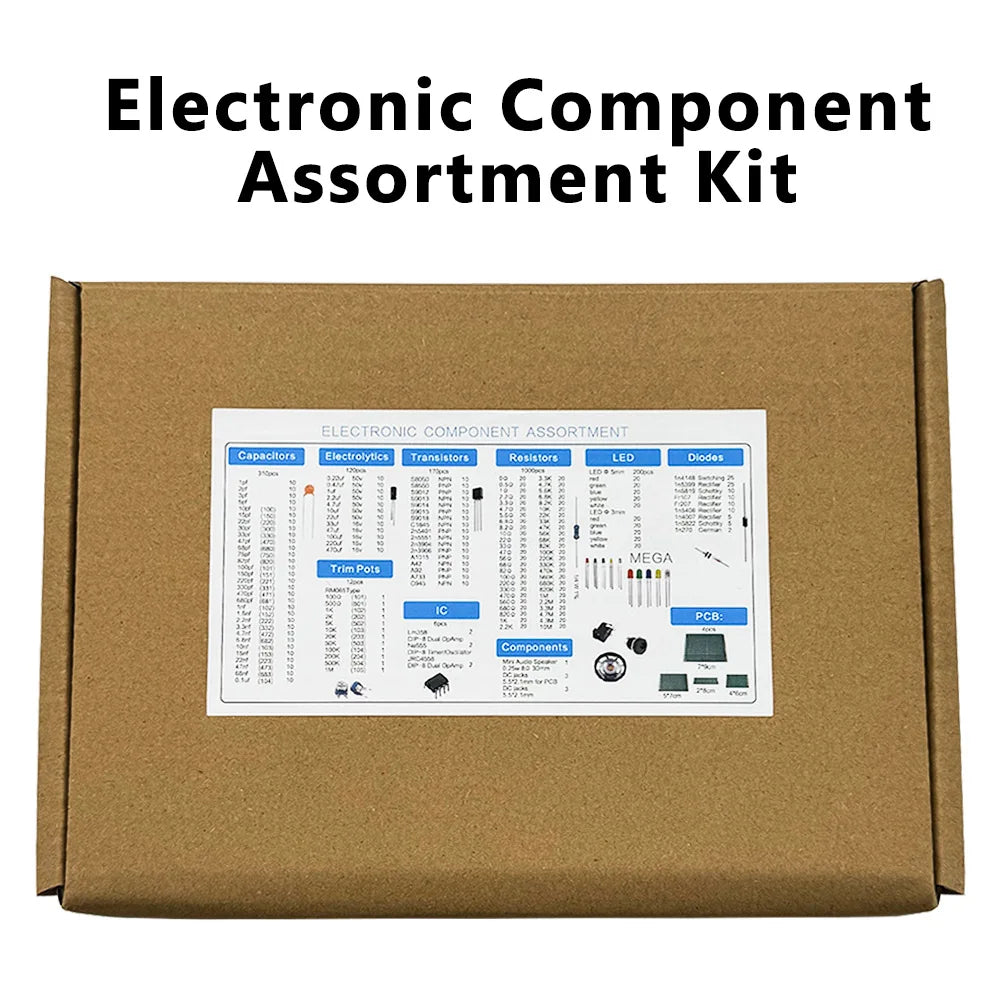 1900PCS Electronic Component Kit – Resistors, Capacitors & More