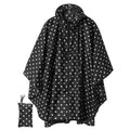 Unisex Zip-Up Rain Poncho | Polka Dot Waterproof Outdoor Coat