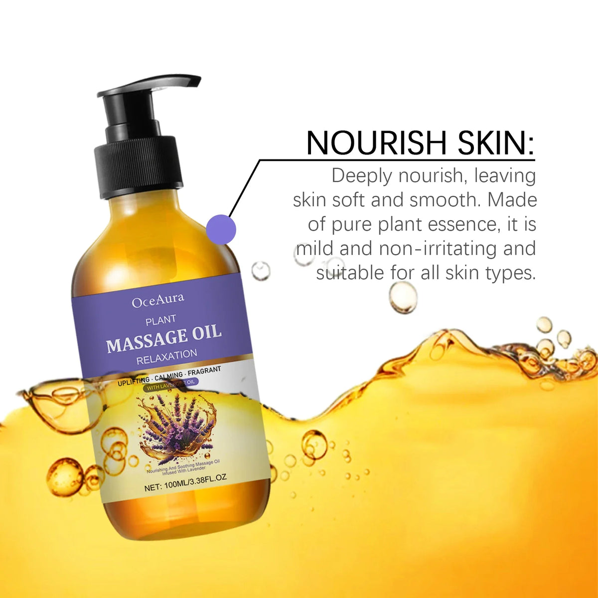 100ml Lavender Body Massage Oil – Moisturizing & Soothing
