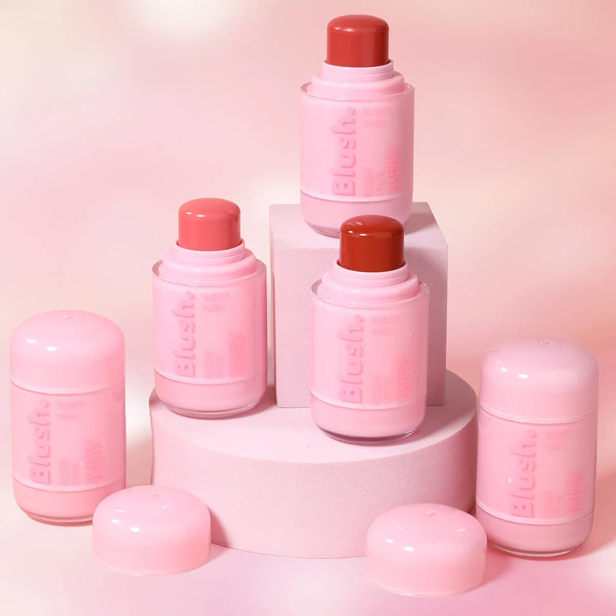 USHAS Cream Blush Stick – Dewy Glow, Waterproof & Long-Lasting