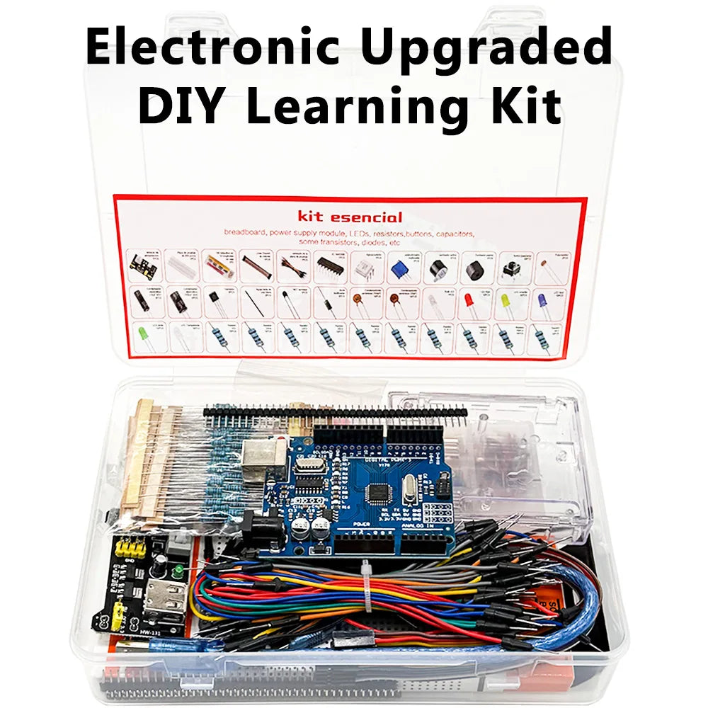 Arduino UNO R3 DIY Learning Kit – Breadboard, LED & Cables