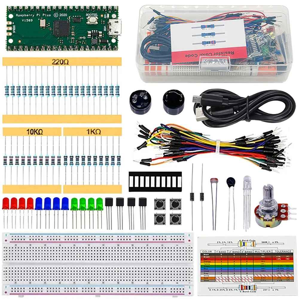Raspberry Pi Pico Electronics Starter Kit – Python & C