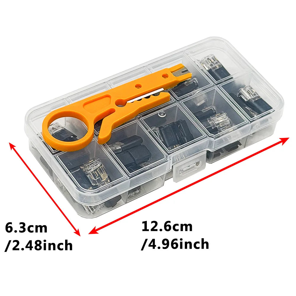 50pcs LED 2-Pin Solderless Cable Buckle Connector with Box