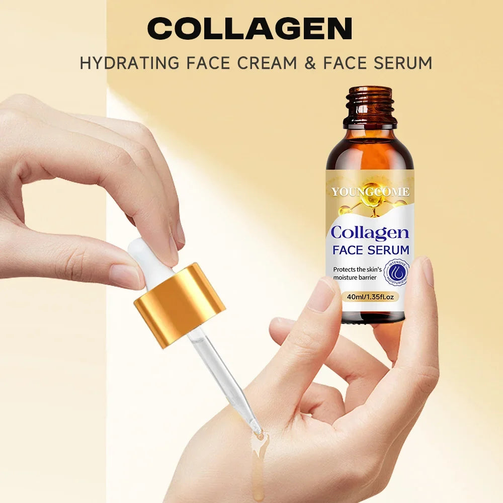 YOUNGCOME Collagen Cream & Serum Set – Vitamin E Moisturizing