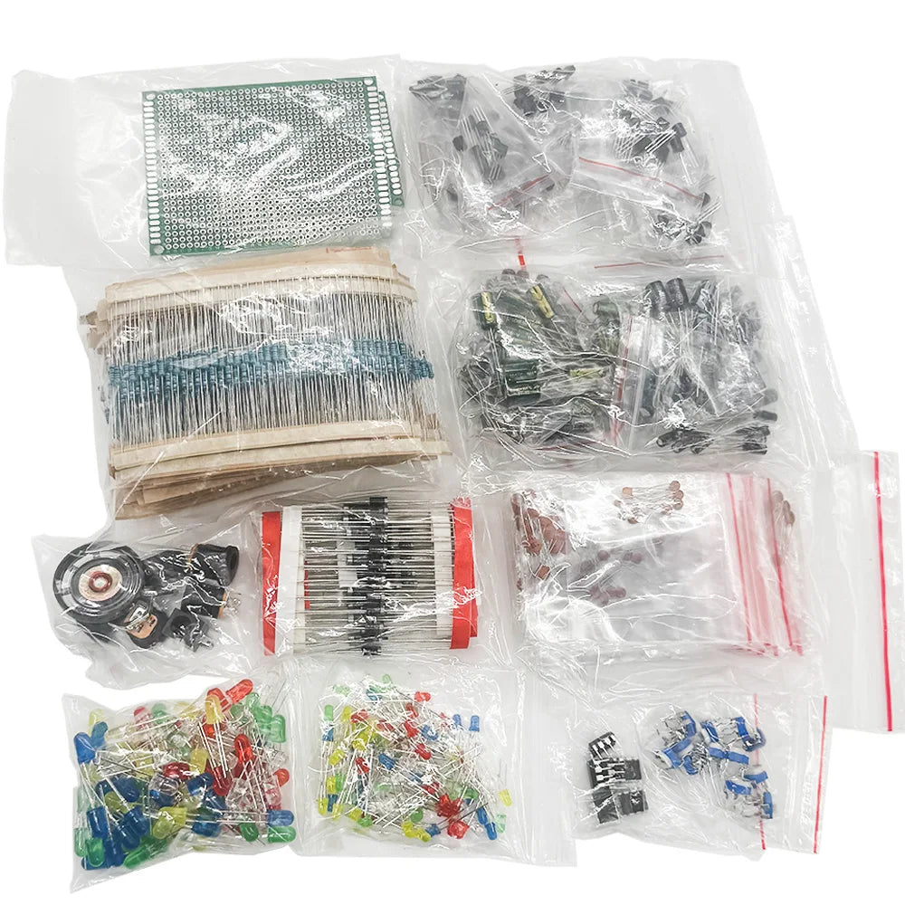 1900PCS Electronic Component Kit – Resistors, Capacitors & More