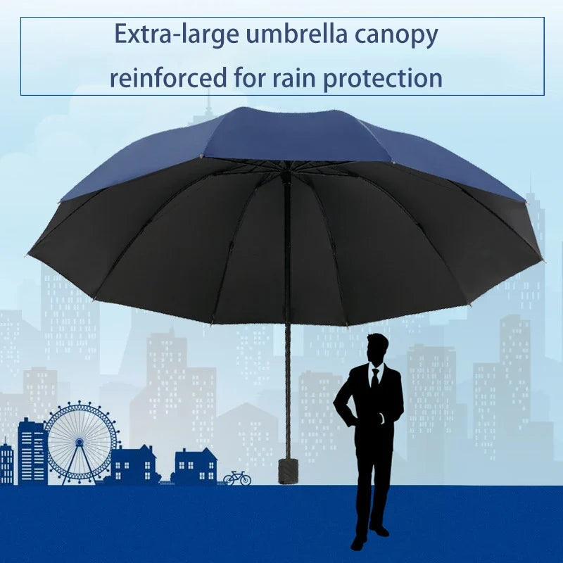130cm Extra-Large Windproof Folding UV Umbrella | Sun & Rain