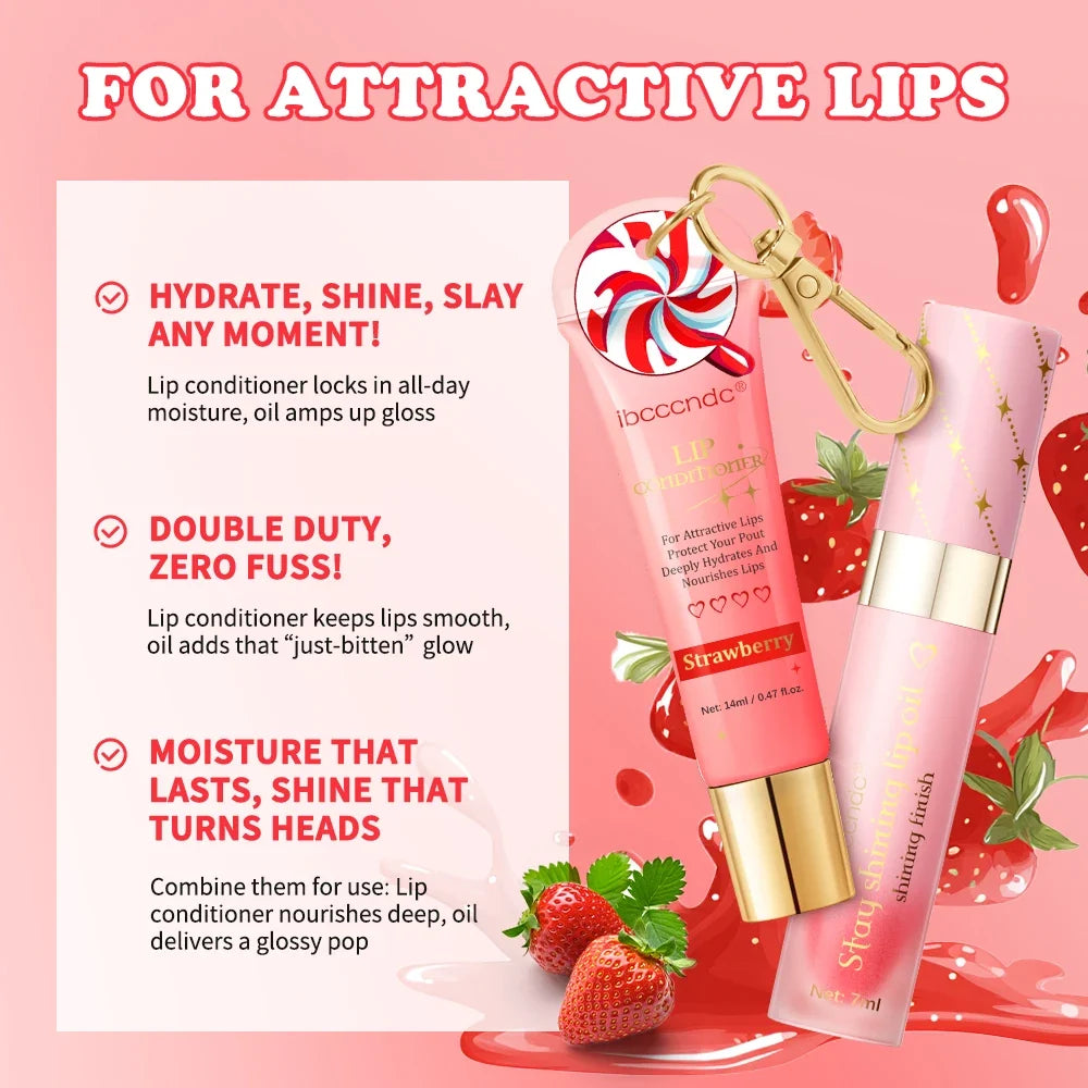 ibcccndc Tinted Lip Oil & Conditioner Duo | Glossy Plumper Set