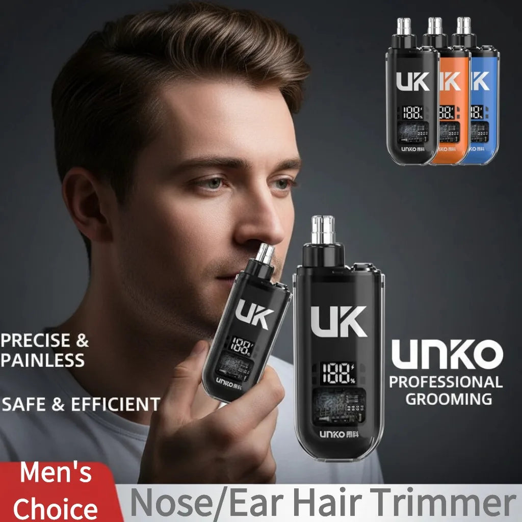 Smart Digital Display Nose Hair Trimmer Men USB Rechargeable Painless