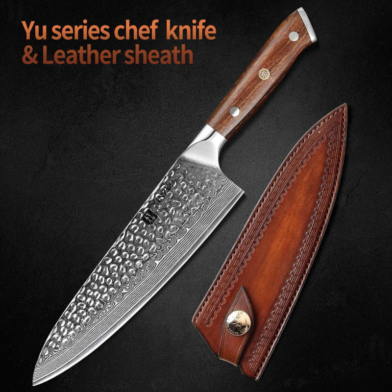 XINZUO 8.2" Damascus Steel Gyuto Chef Knife – Desert Ironwood