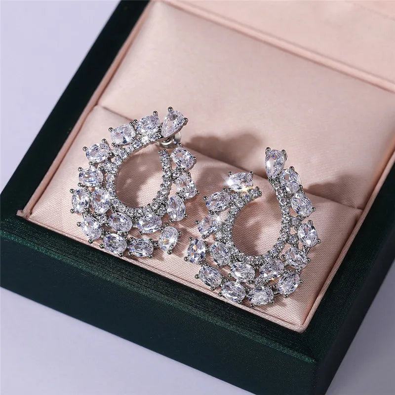 Huitan CZ Stud Earrings – Bridal, Wedding & Daily Wear