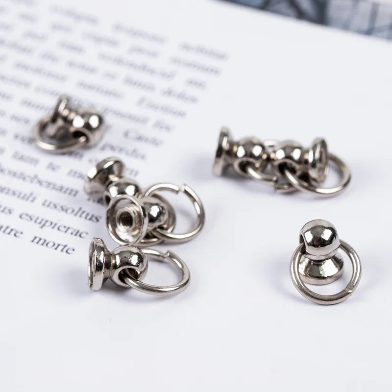 8mm Metal O-Ring Screwback Rivets – 10pcs for Bags & Crafts