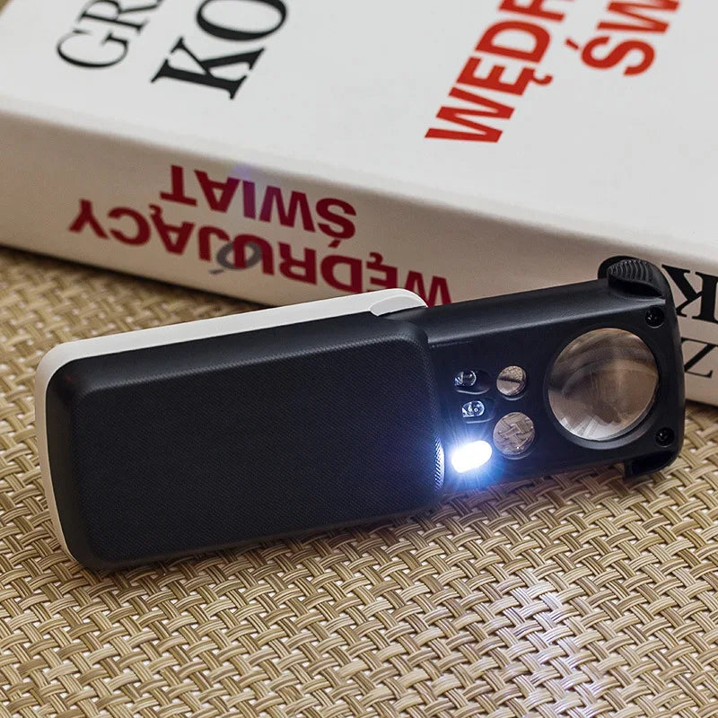 Jewelry Loupe 30X 60X 90X LED UV Light Magnifier – Portable