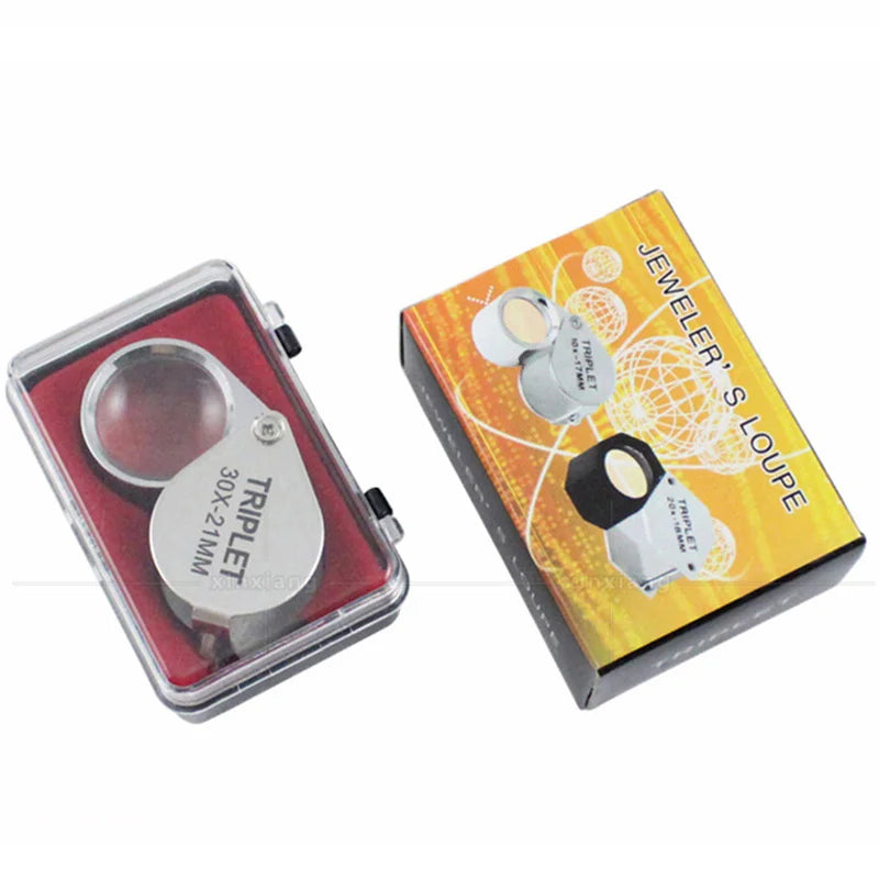 Folding Jewellery Loupe 10X 20X 30X Pocket Magnifying Glass