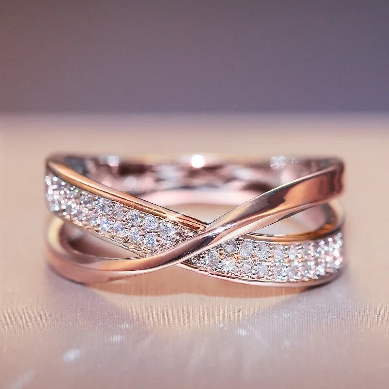 Huitan Women's Cross Ring – Cubic Zirconia Fashion Jewelry