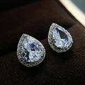 Huitan Pear Shape CZ Stud Earrings – Women's Fashion Jewelry