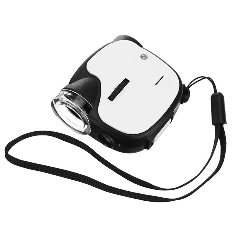 55X Pocket Microscope with LED & UV Light – Foldable