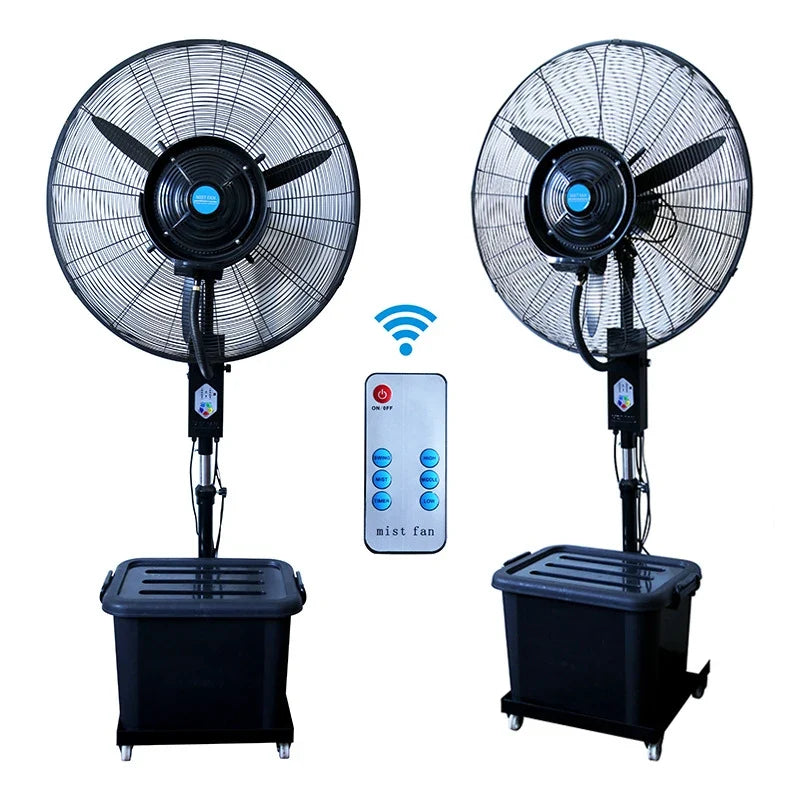 26" Industrial Water Mist Fan 260W | Remote Control, 220V
