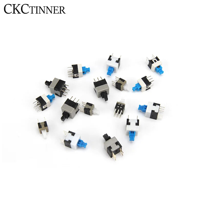 10PCS Self-Locking Tactile Push Button Micro Switch 6 Pin Kit