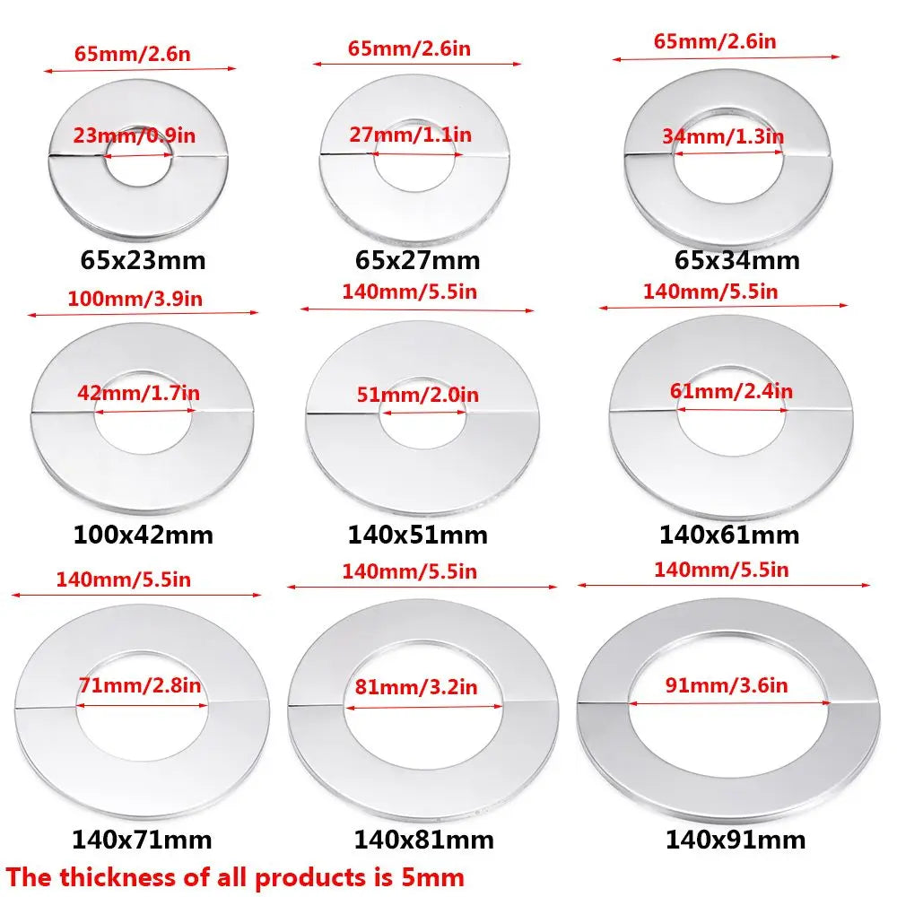 Stainless Steel Water Pipe Wall Covers Self-adhesive Shower Faucet