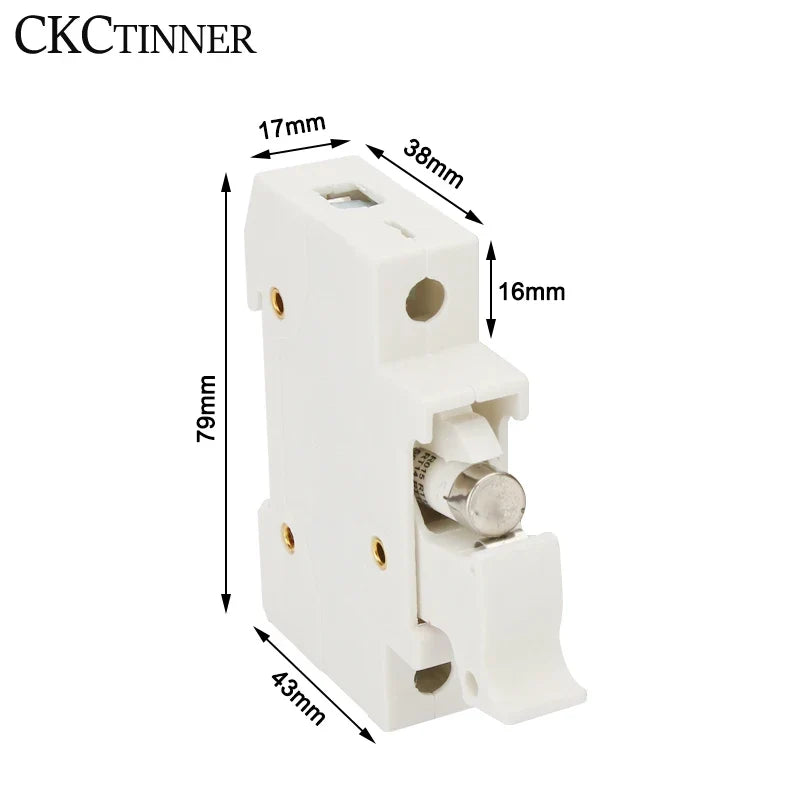DIN Rail Fuse Holder 1P–4P RT18-32X 500V 10x38mm with Fuse