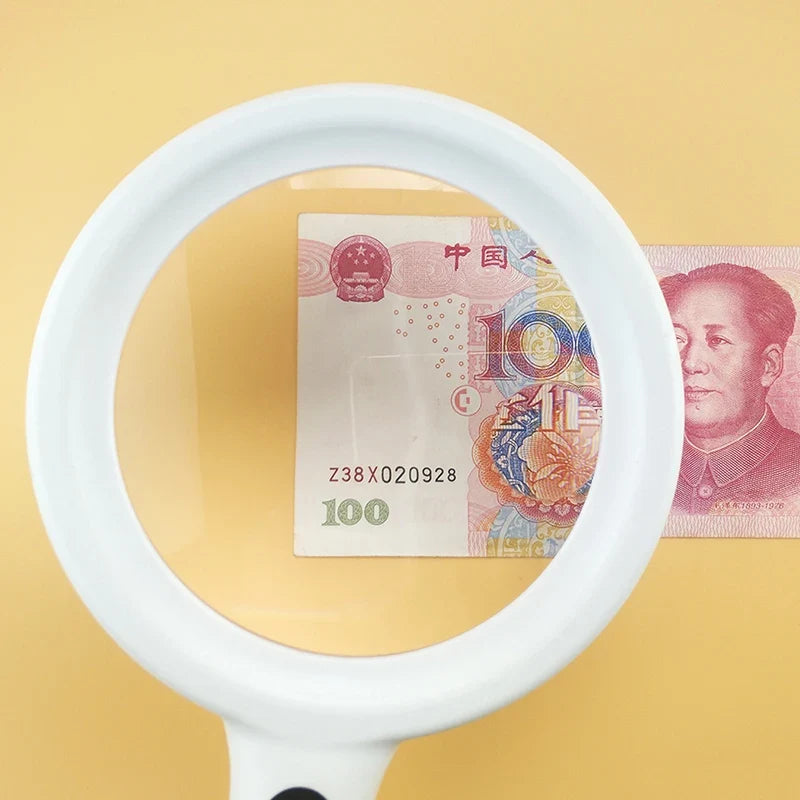 LED Handheld Magnifying Glass USB Rechargeable 2X 13X Ring Light