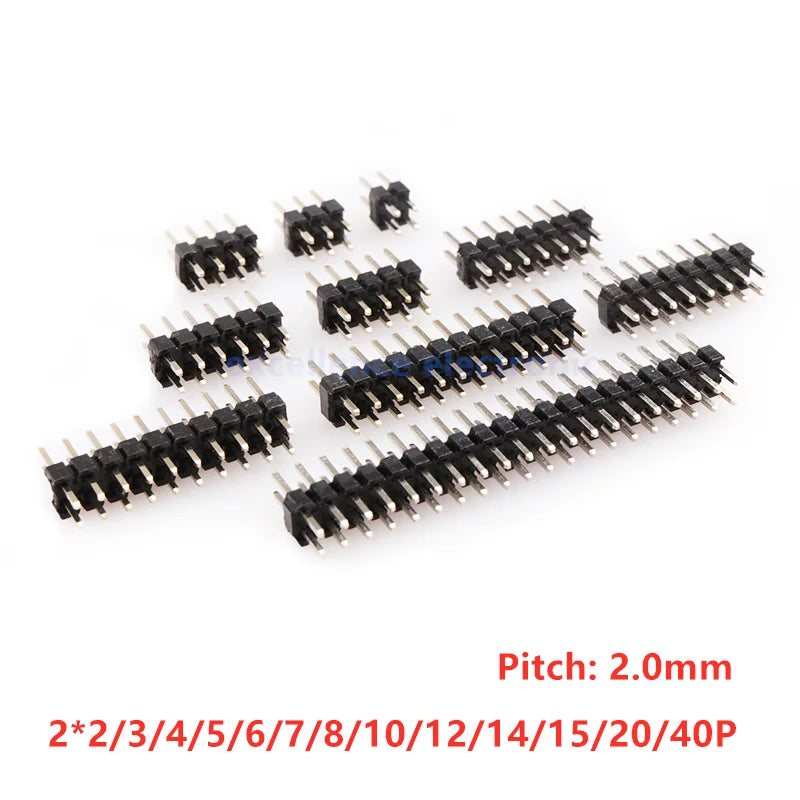 Lot Male Header Pins 2 3 4 5 6 7 8 10 12 14 15 20 40P Double Row Pin