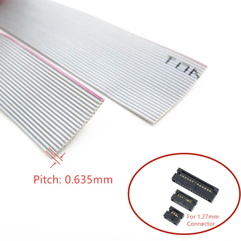1Meter Pitch Grey Flat Ribbon Cable IDC FC Connector 10P 14P 16P 20P