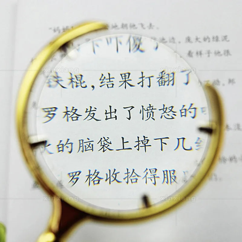 60mm 8X Handheld Magnifying Glass – Antique Metal Magnifier