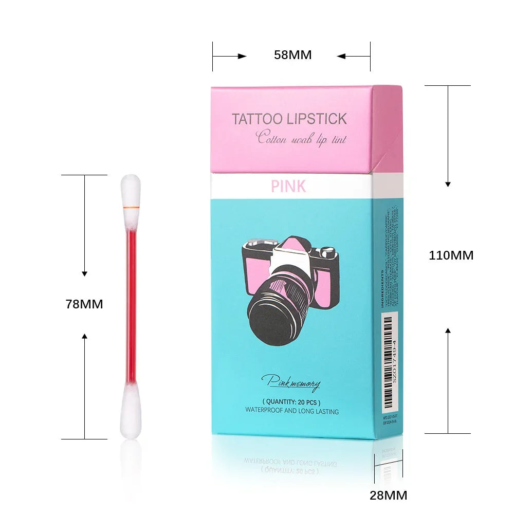 ibcccndc 20pc Cotton Swab Lip Stain – Waterproof & Long-Lasting