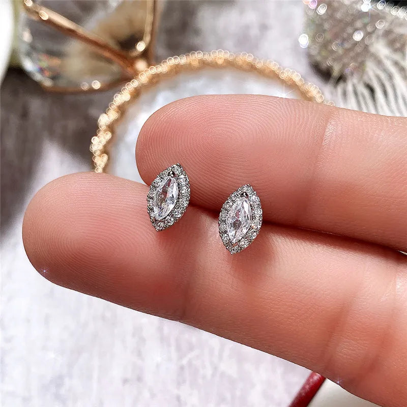 Huitan Marquise Cubic Zirconia Stud Earrings – Bridal & Daily