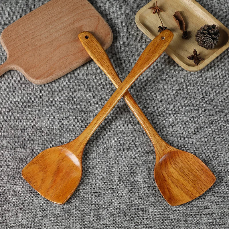Beech Wood Spatula Turner – Non-Stick Safe Wooden Cooking Shovel