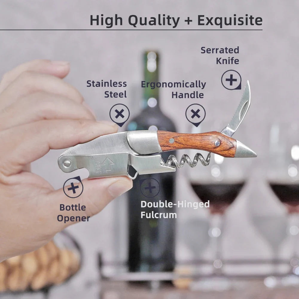 Wine Opener Professional Waiters Corkscrew PU Bag Bottle Foil Cutter