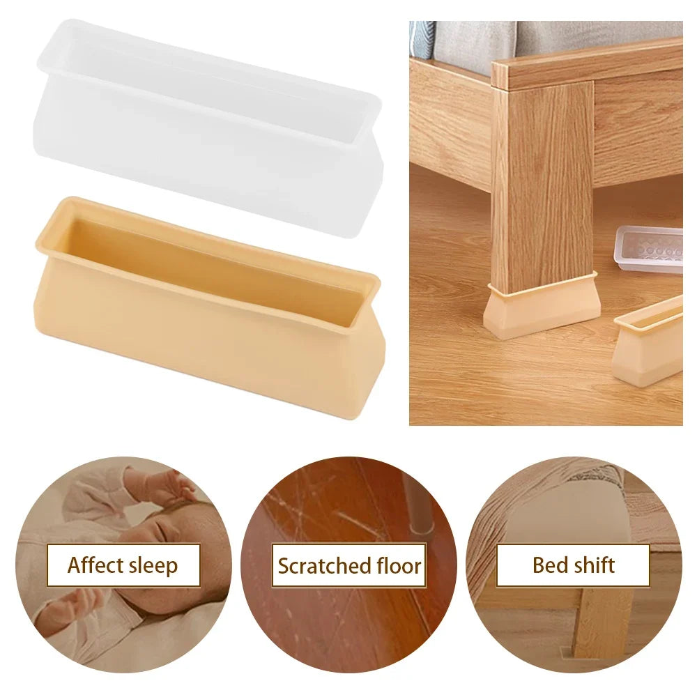 Silicone Rectangular Feet Cover Furniture Floor Protector Pad Anti