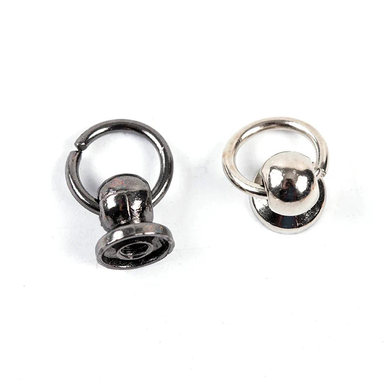 8mm Metal O-Ring Screwback Rivets – 10pcs for Bags & Crafts