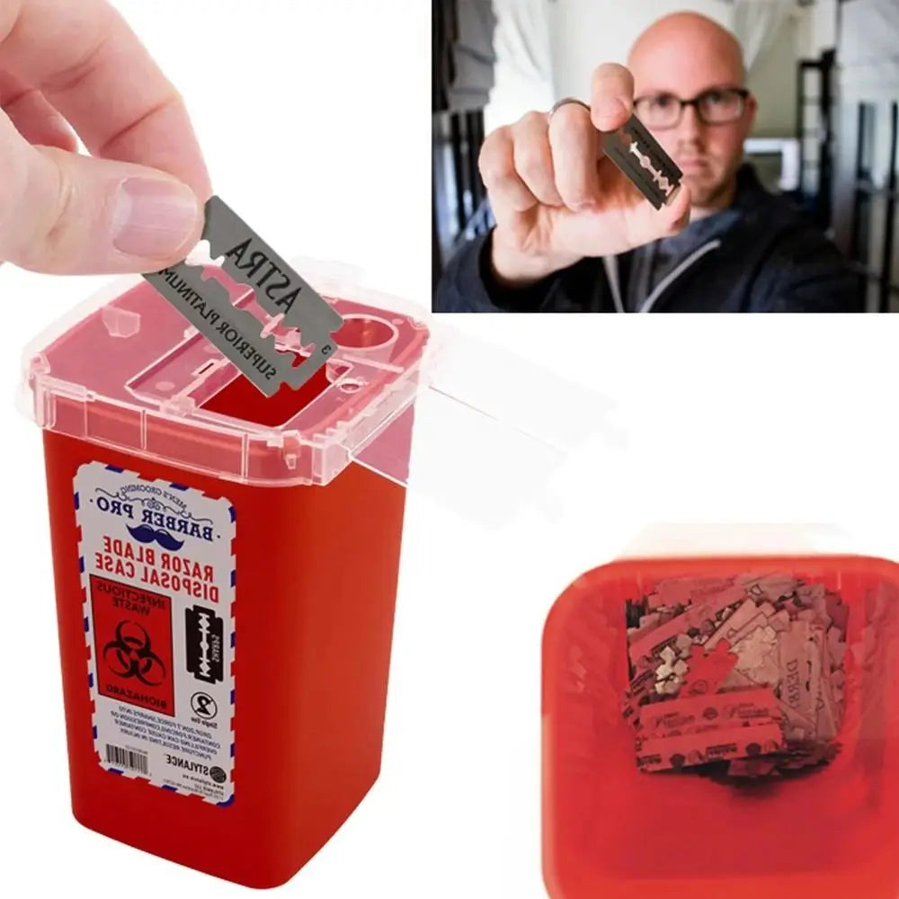 Barber Blade Disposal Box | Safe Razor Blade Recycling Bin