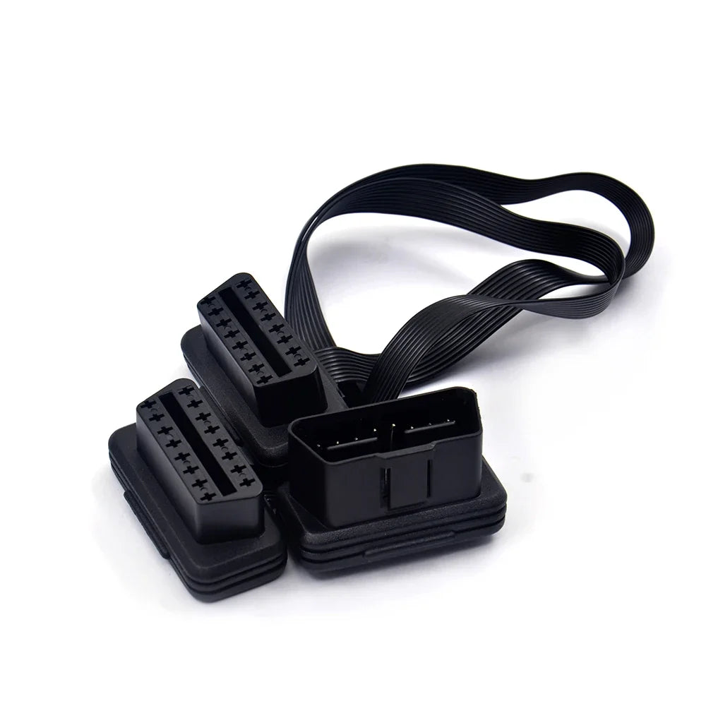 OBD2 Y Splitter Extension Cable 16 Pin Male to Dual Female 30cm