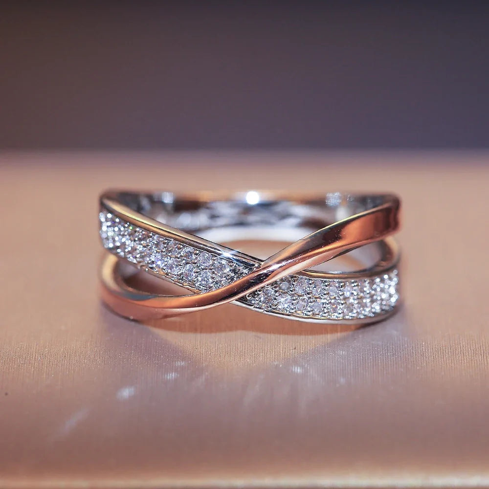 Huitan Women's Cross Ring – Cubic Zirconia Fashion Jewelry
