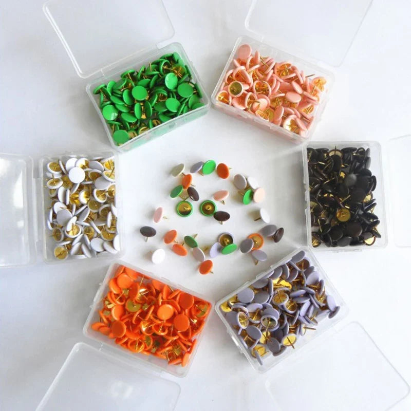 100pcs Colorful Thumbtack Pushpins – Cork Board & Map Pins