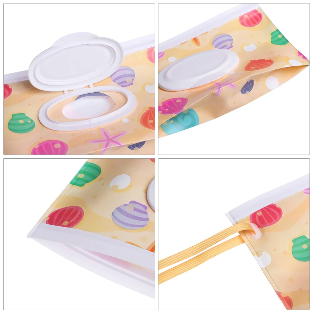Baby Wet Wipes Carrying Case Bag | Stroller Snap-Strap Clutch
