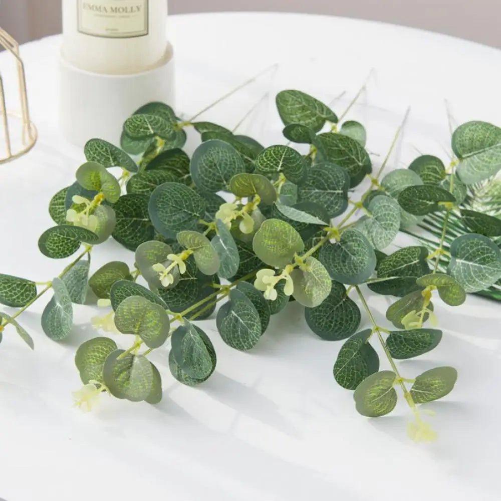 Artificial Eucalyptus Leaves Silk Stems 20/60 Pcs – Décor