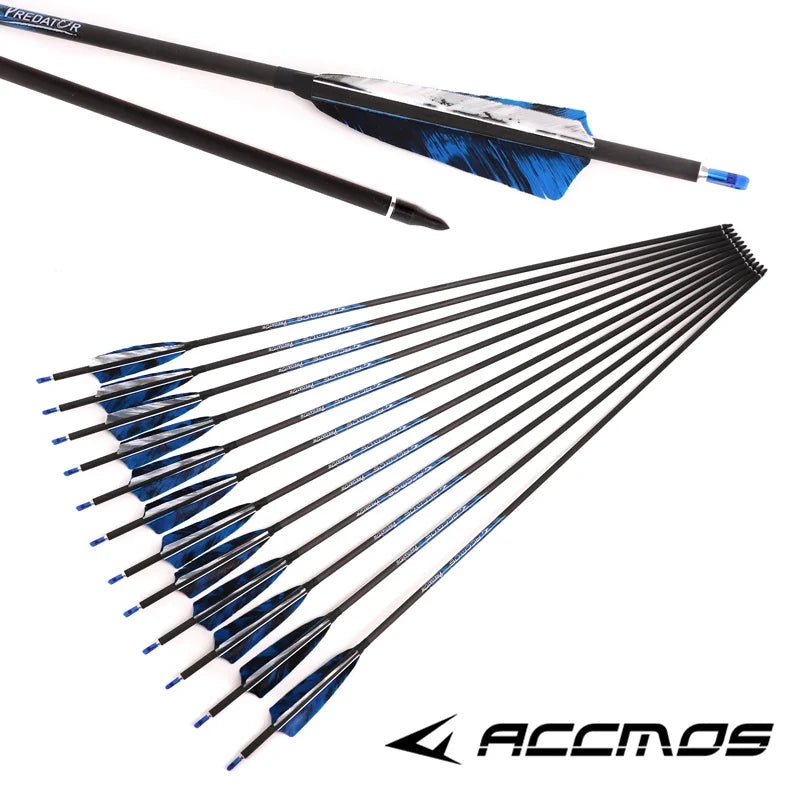 6- ID6 Pure Carbon Arrows Spine 250 300 350 400 500 600 700 800 Shaft