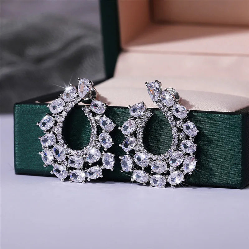 Huitan Cubic Zirconia Stud Earrings – Bridal & Daily Wear